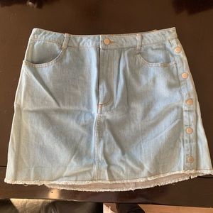 Denim Skirt with button details on both sides